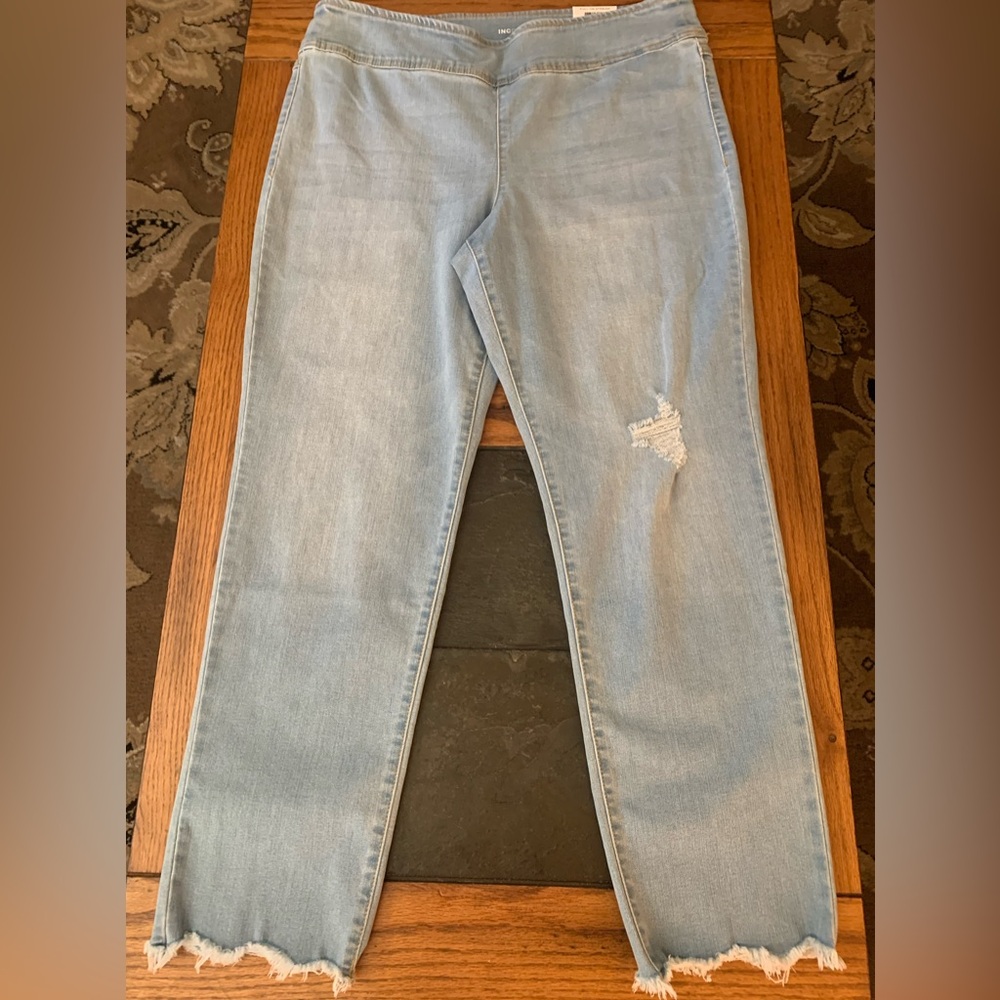 INC international concepts, blue denim, straight leg ankle pant size 12